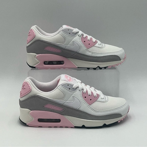 Womens Size 6.5 Nike Air Max 90 White Pink Walking Shoes Sneakers FN7489-100 NEW